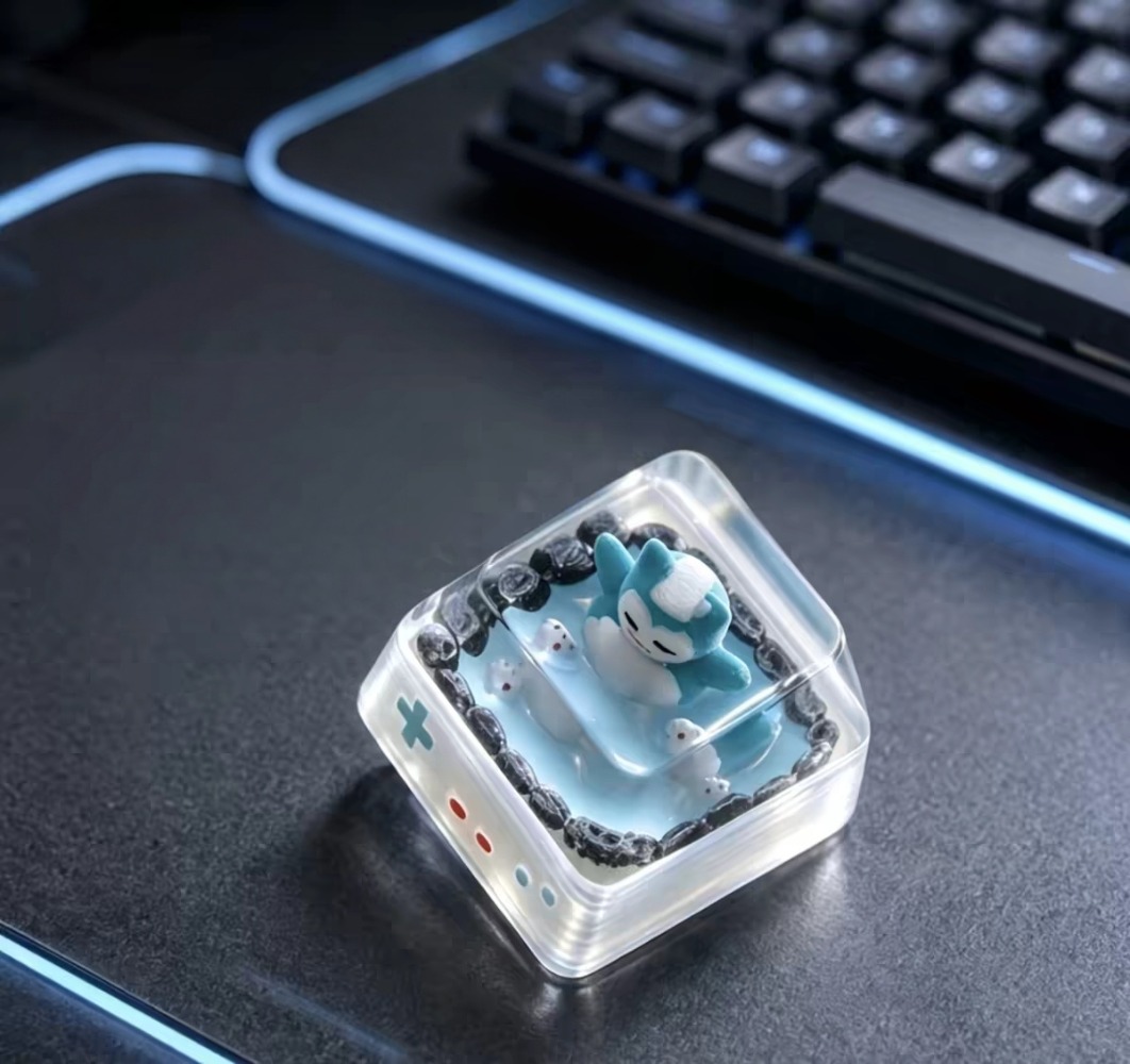 Keycap Artisan Anime - Pokémon Snorlax Keycap Resin Translucent Cartoon