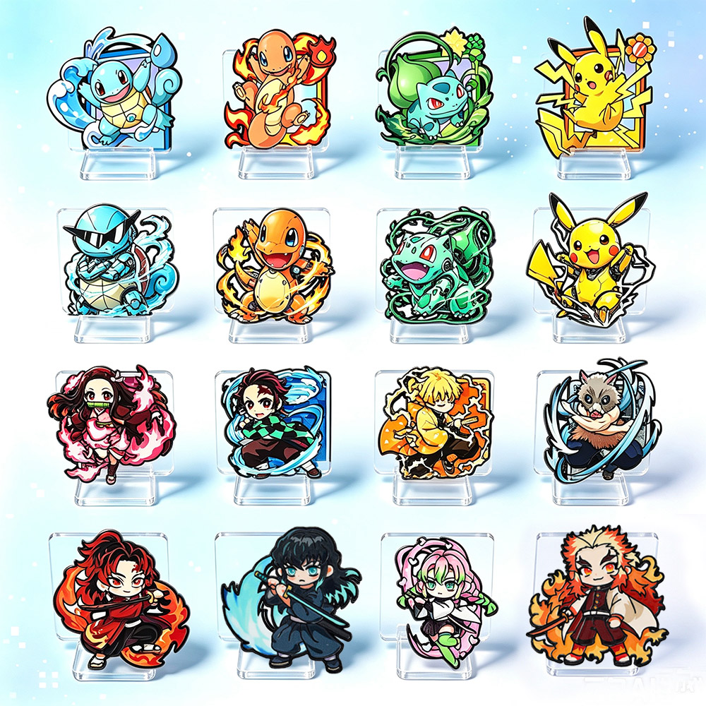 8Pcs Anime Pokemon & Demon Sla - đánh giá và giá Enamel Pin Set