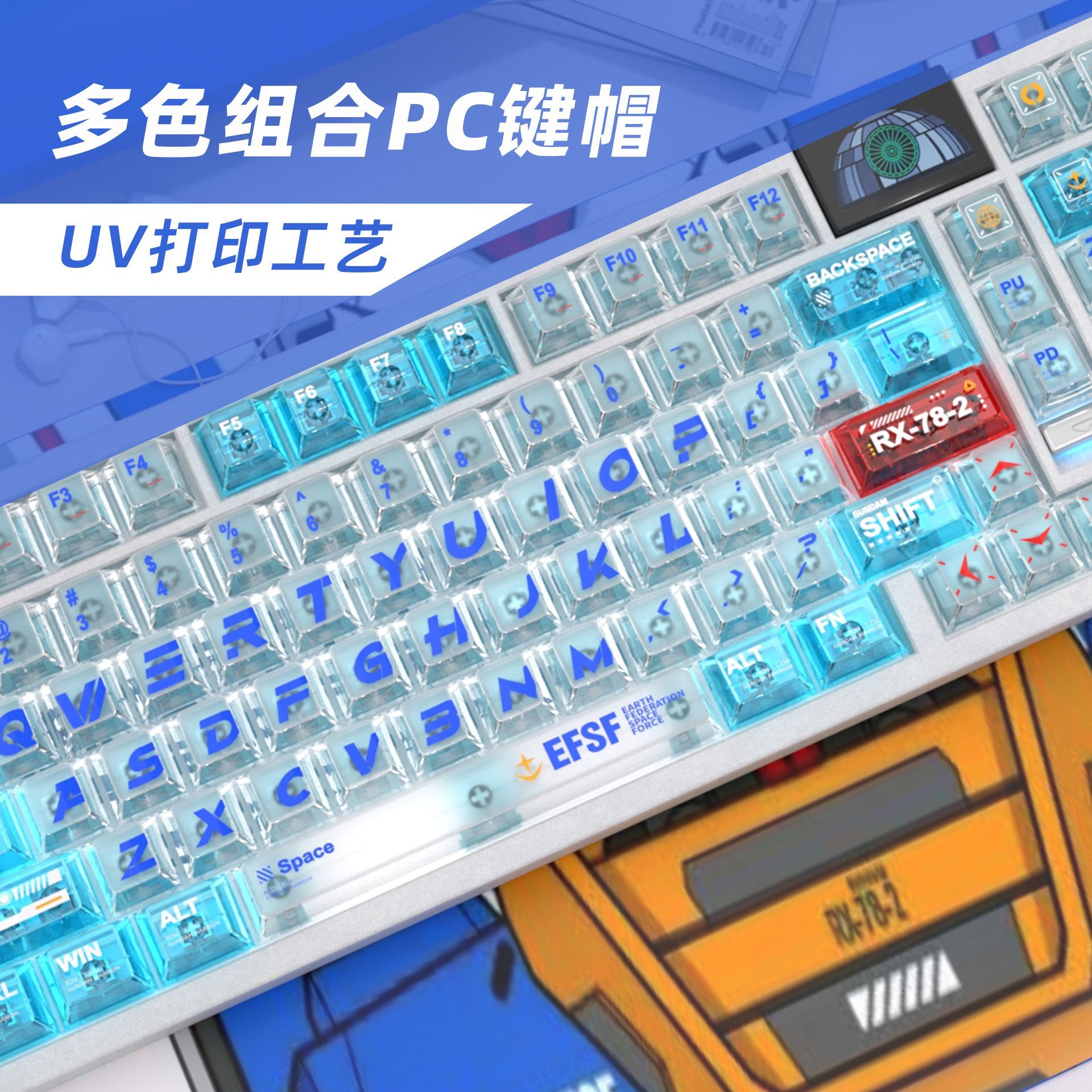 Gundam Color Matching PC Trans - đánh giá và giá Keycap Artisan Anime