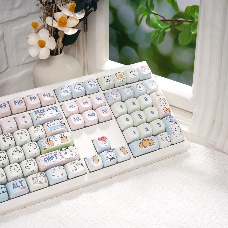 Cute Girly MOA Joke Bear PBT D - đánh giá và giá Keycap Artisan Anime