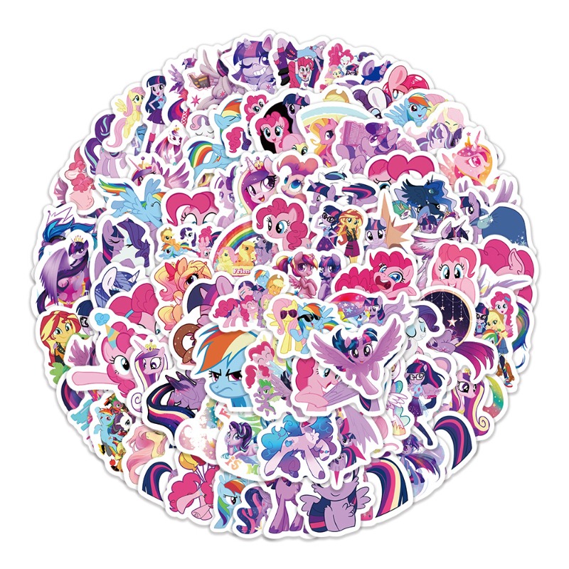 100pcs Cartoon My Little Ponys - đánh giá và giá Anime Merchandise Gift