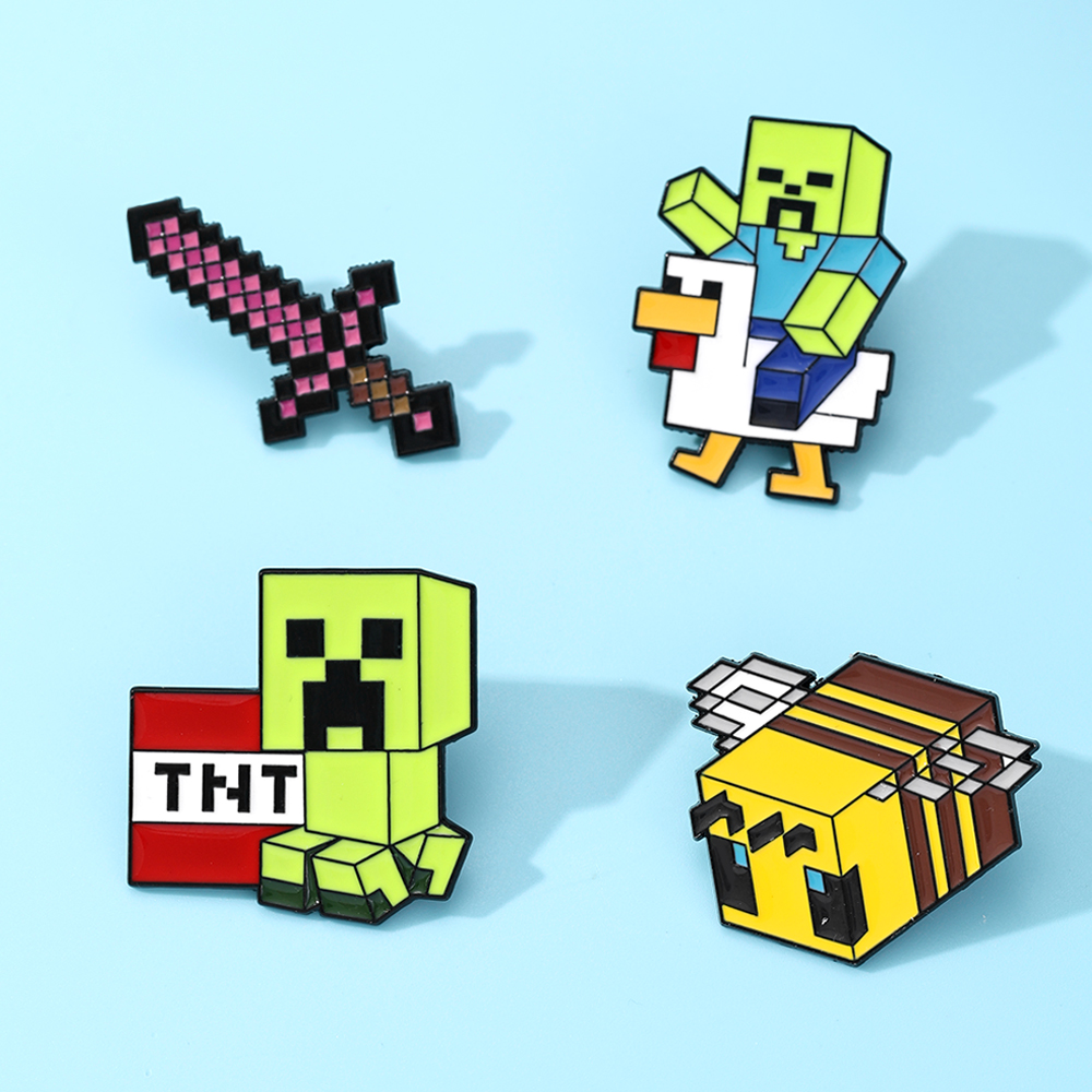 4pcs Cute Baby Zombie Chicken  - đánh giá và giá Enamel Pin Set